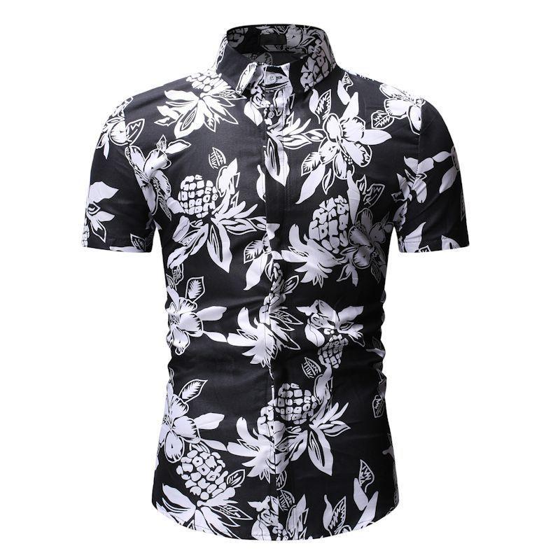 Mens Hawaii Floral Casual Shirt Short Sleeve Luxury Slim Fit Dress Tops Shirts