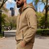 Men Loose Zip Up Hooded Open Front Sweatshirt Casual Sports Plus Size Hoodie Jacket