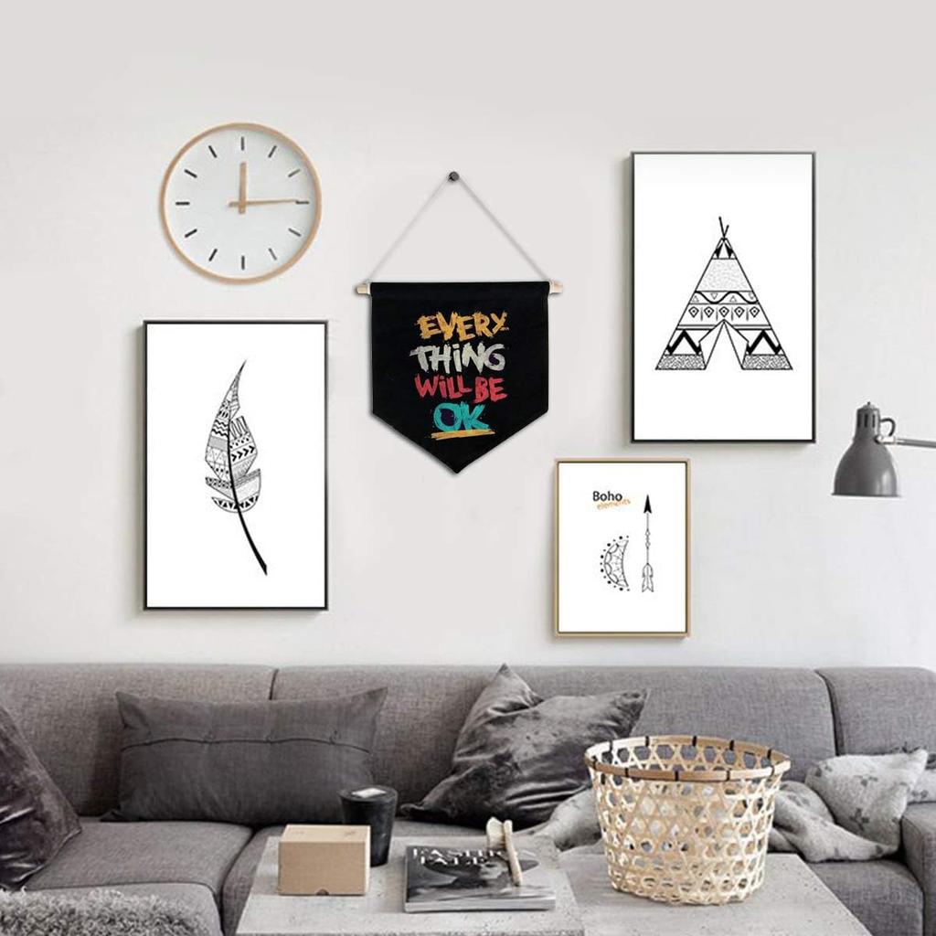 1pc Blank Canvas Display Banner Set, Hanging Pennant for Brooch & Pin Collection, Minimalist Wall Art for Collector