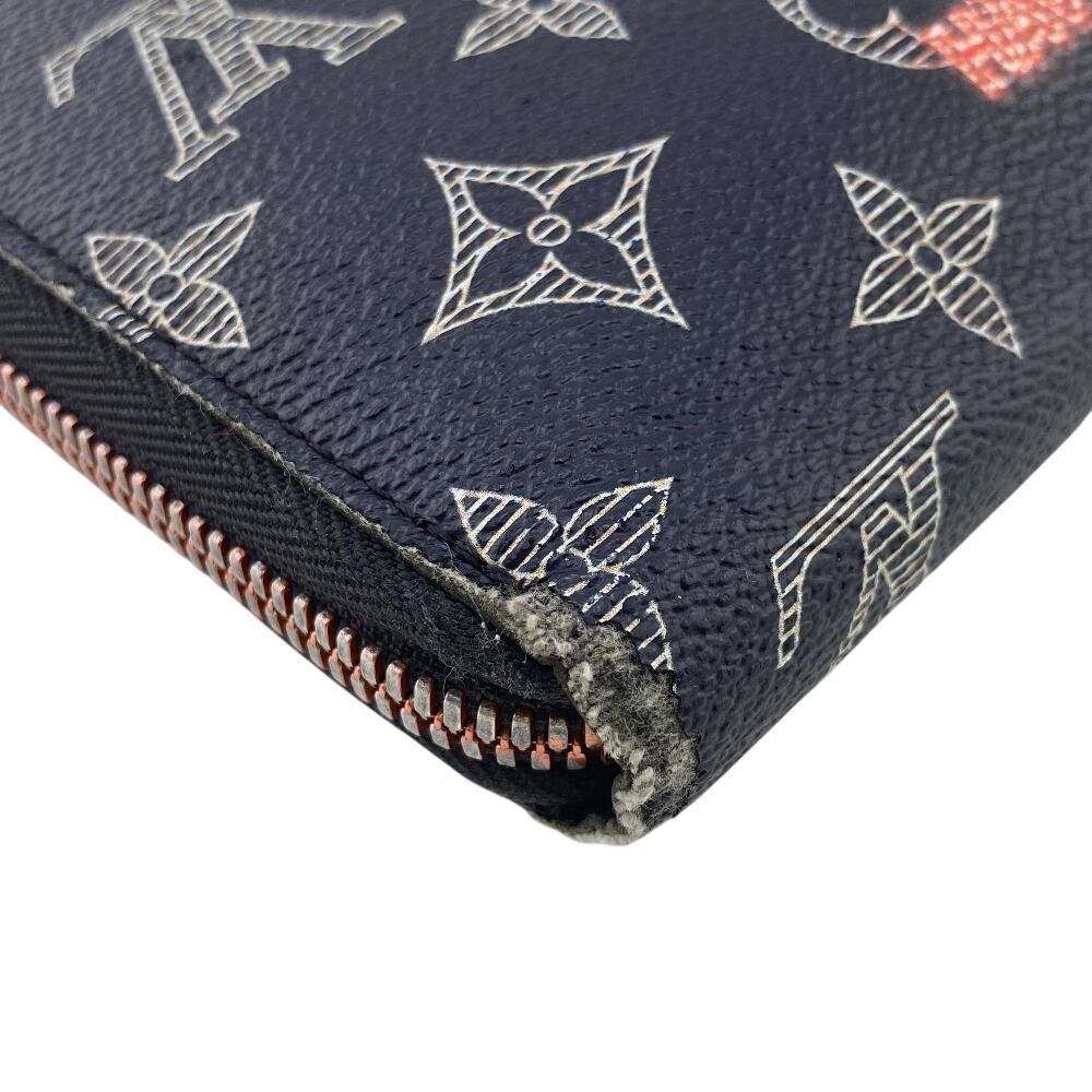 Louis Vuitton M62931 Zip Around Monogram Ink Monogram Zippy Organizer NM Purse Navy Monogram Women Used