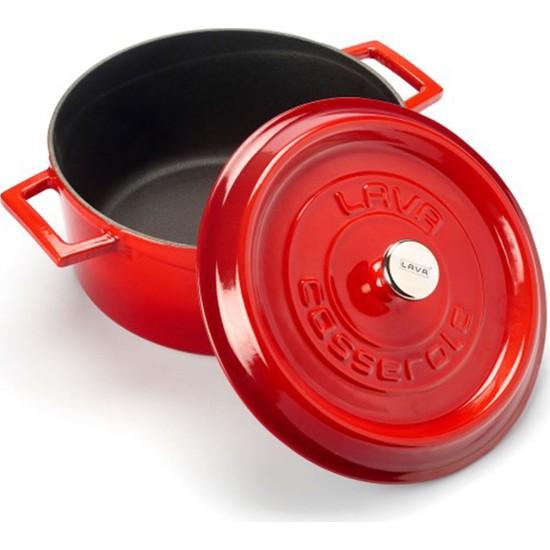 

Лавовый чугунный горшок 24 см Красный горшок