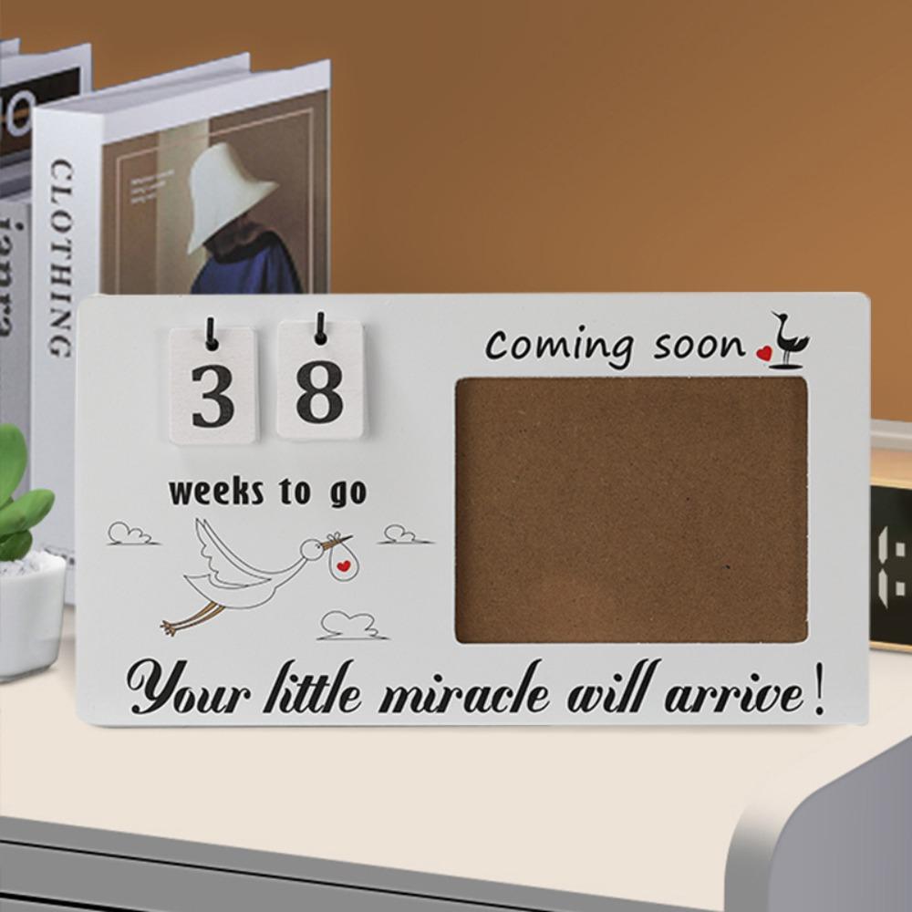 Wooden Sonogram Picture Frame Countdown Weeks Pregnancy Gift Ultrasound Photo Frame Pregnancy Must Haves Announcement