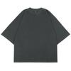 Men's Trendy American Street Style Heavyweight Loose Fit Pure Cotton T-Shirt, Plus Size, Short Sleeve, Small Collar