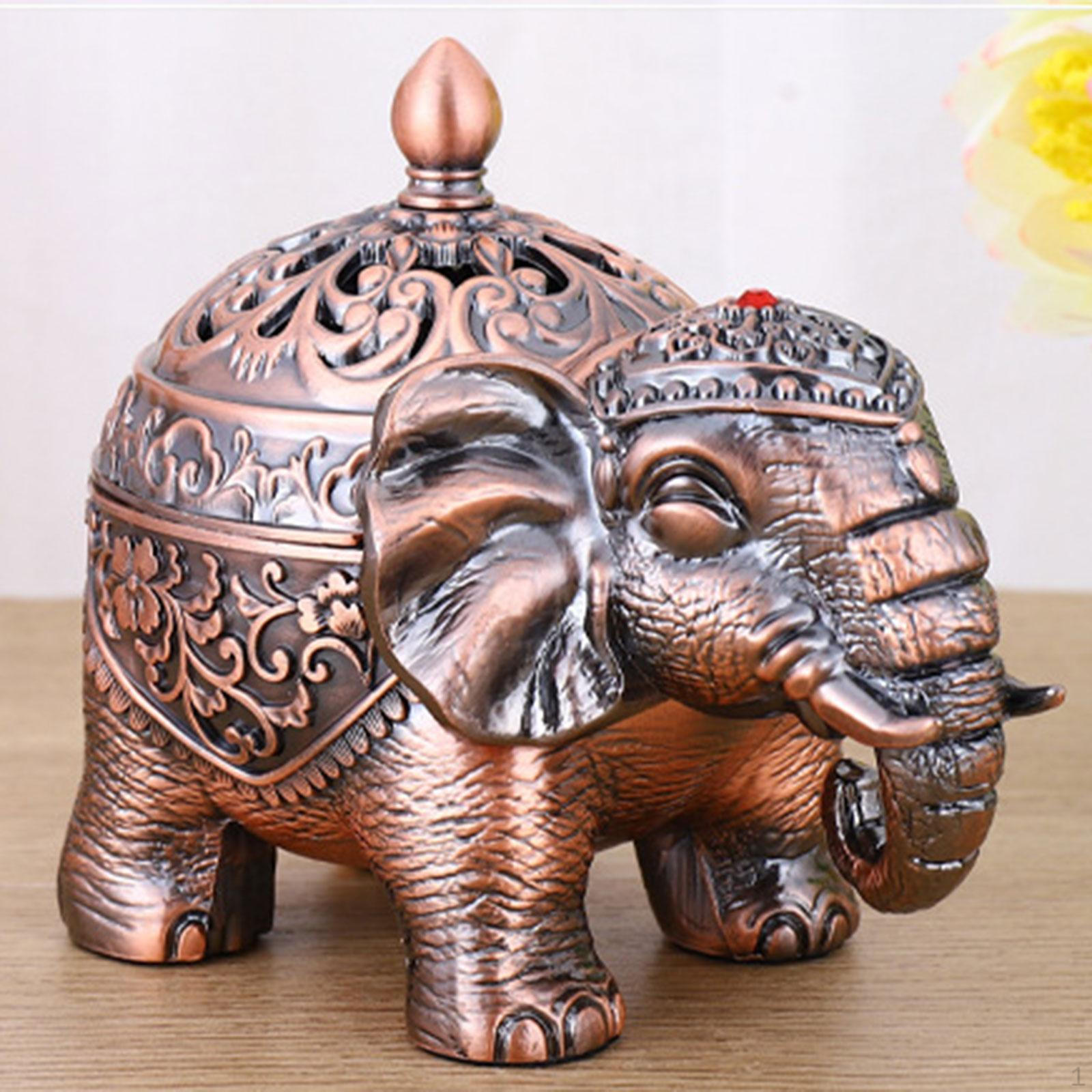 

Holder Hollow Design Elephant Censer Burner Refined Home Fragrance Ornament copper