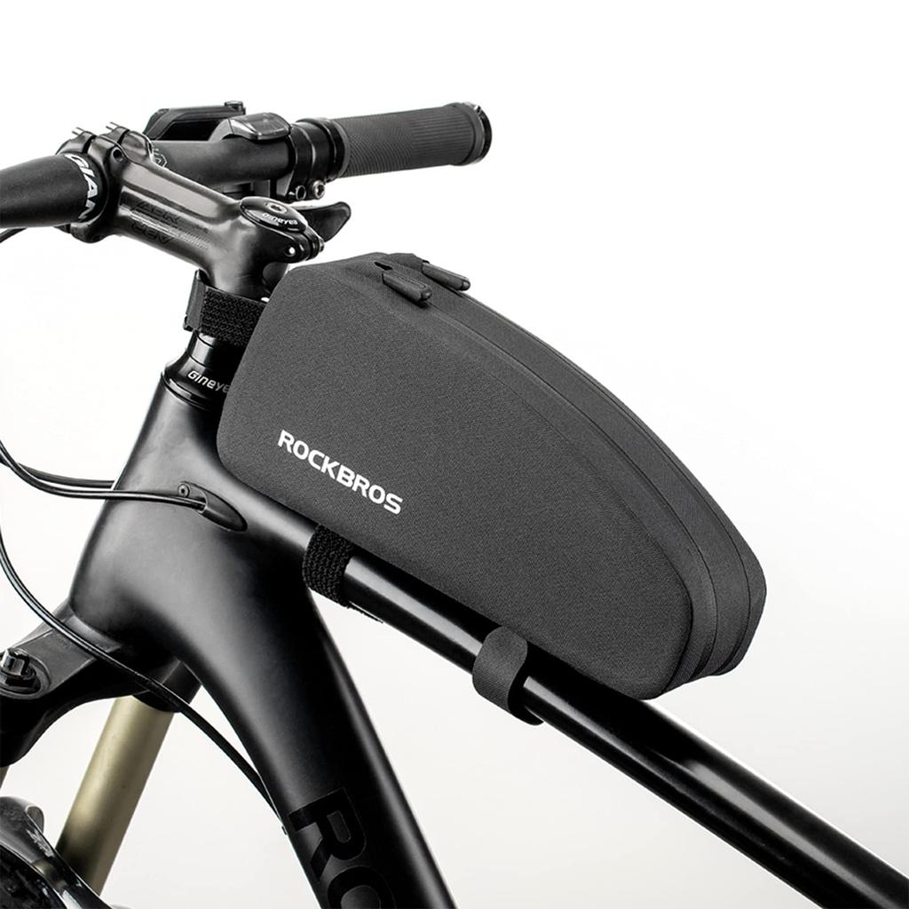 ROCKBROS Top Tube Bicycle Frame Small Item Storage Case for Road Holds Smartphone and Perfect for Bag, Waterproof, Easy-to-Attach Bag, Bikes,