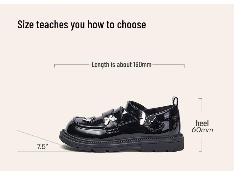 Carter Rabbit Girls' Stylish Black Leather Princess Shoes - Spring 2026 Formal Performance Footwear (X5CK004)
