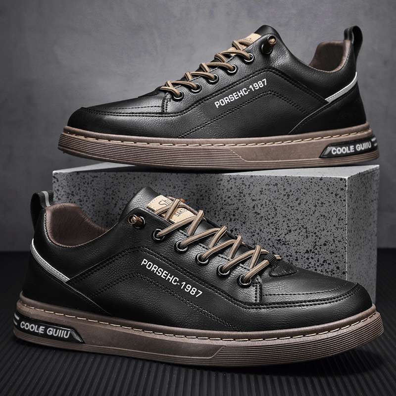 Men's shoes summer versatile trend casual niche black and white board shoes men's youth sports thick sole heightening small white tide shoes