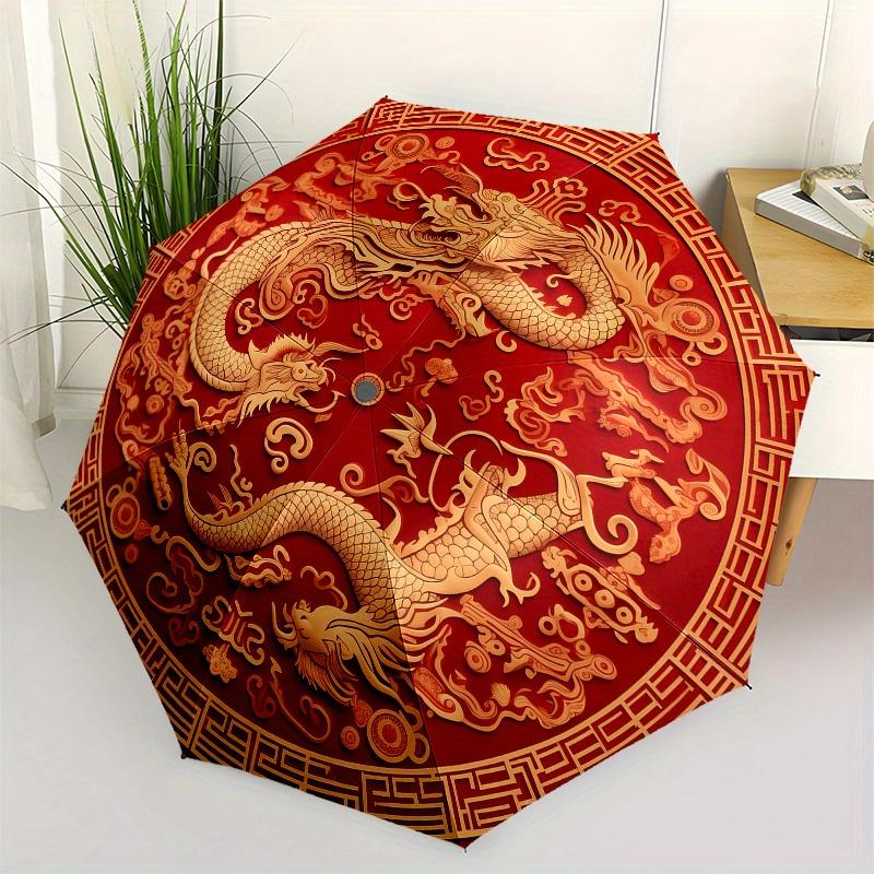 

Dragon, Chinese themed Eight rib Automatic Folding Umbrella Is Suitable for Both Men and Women, Making It A Perfect Christmas and Valentine