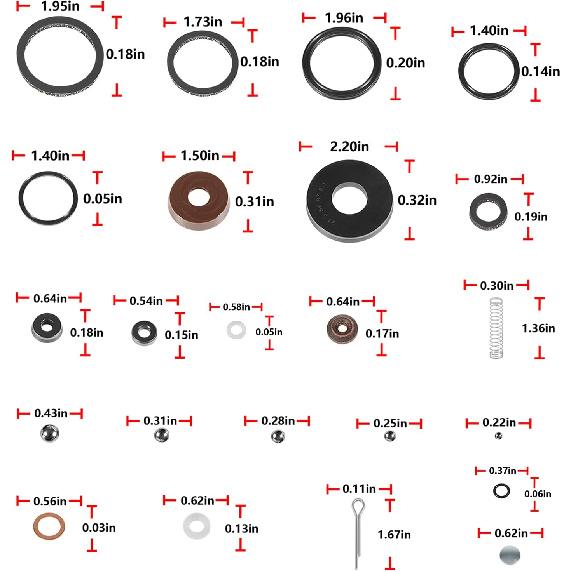 Комплект для замены уплотнений гидравлического домкрата, подходит для 93657 4-тонных гидравлических домкратов Lincoln/Walker, Комплект уплотнений для ремонта/восстановления цилиндра