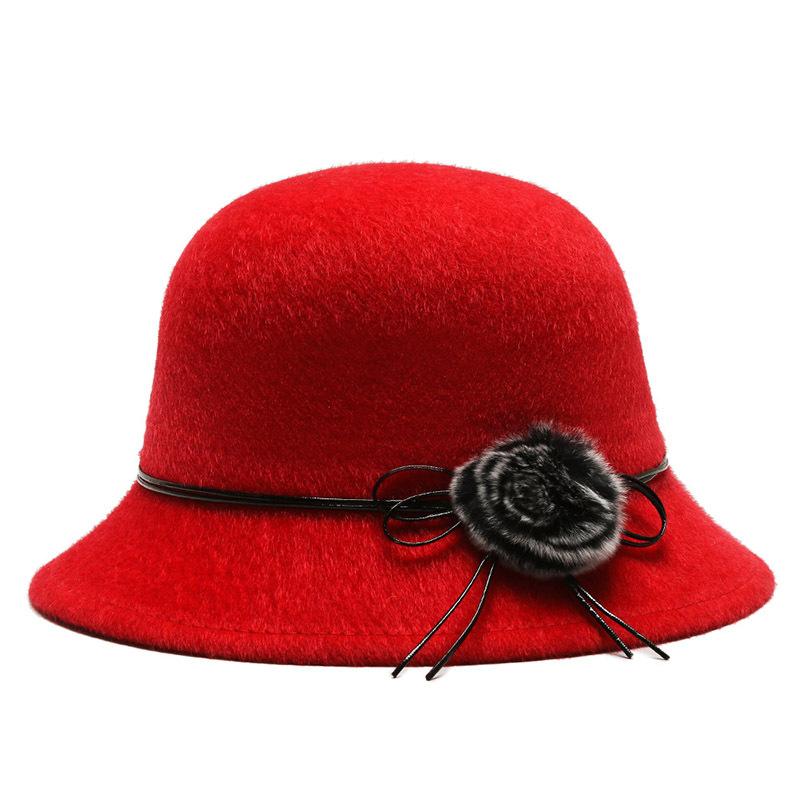 

Winter Hat Wool Ball Imitation Mink Fur Fisherman s Hat Grandma Outdoor Fashionable Sun Protection Warm Woolen Pot Hat One size