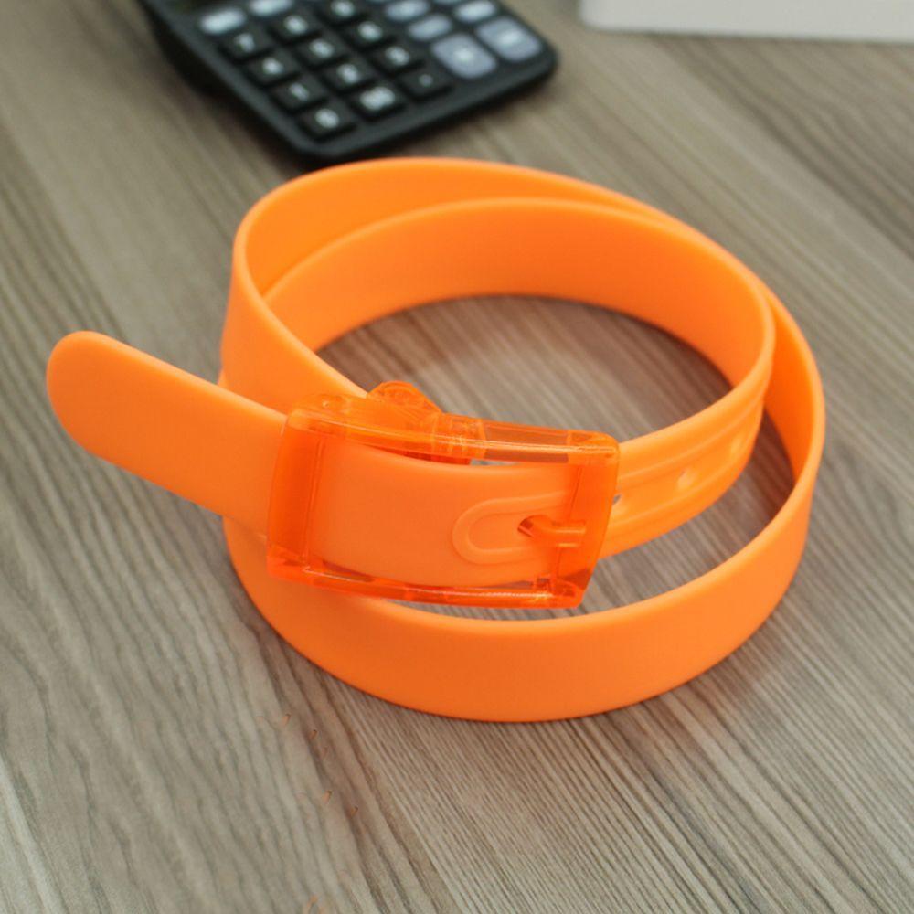 

Cummerbund Smooth Buckle Silicone Rubber Leather Belt Belts Silicone Belt Waistband Casual Belts помаранчевий