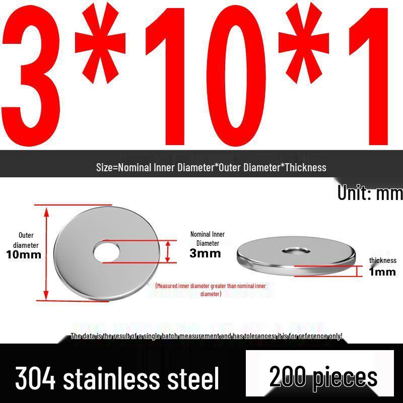 Thickened 304 Stainless Steel Flat Washer Spacer (M2-M36)