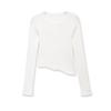 2026 European Spring Women's Asymmetrical Long Sleeve Knit Top