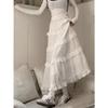 White Lace Cake Skirt, Slim Waist and Petite, Perfect for Women's Early Autumn Fashion