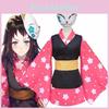 Slayer Demon Kimetsu No Yaiba Makomo Cosplay Costume Women Kimono Suit Robes