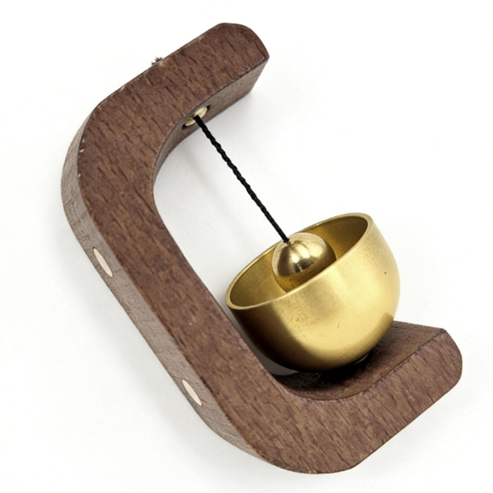 

2PCS Magnetic Wooden Doorbell Decorative Shopkeepers Bell for Door Store Office Housewarming C Shaped Walnut Color