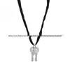 Minimalist High-End Metal Key Necklace with Long Fabric Cord