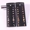 Trendy European and American 9-Piece Stud Earrings Set – Fashion Black Card with 9 Pairs