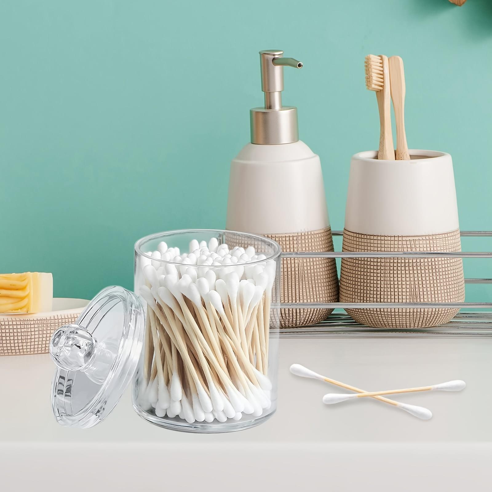 12 Acryl-Apothekergläser Mit Deckel – 3 Größen, Transparent, Für Watte, Q-Tips & Mehr