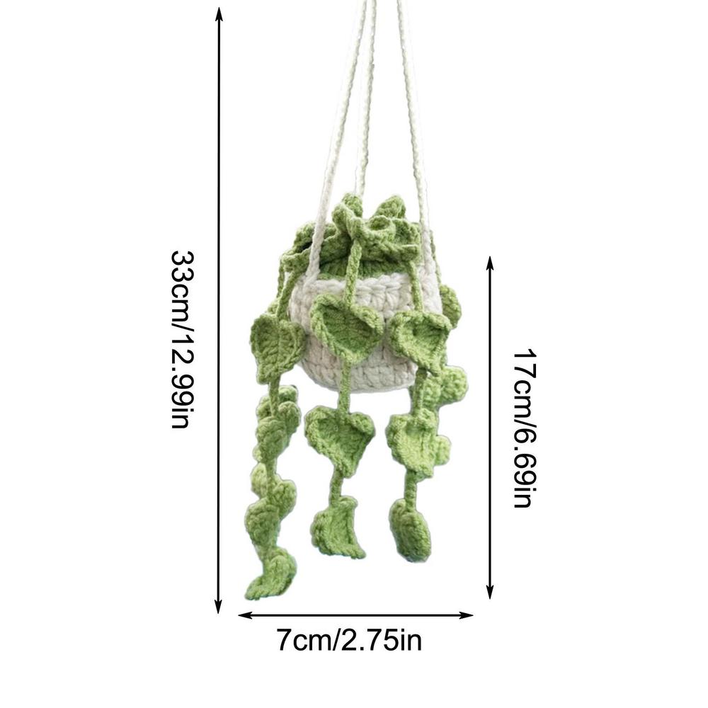 

Crochet Plants Vine Hanging Basket Artificial Flowers Handmade Gift For Her Room Home Wall Decor Car Mirror Ornament Accessories