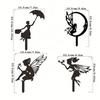 Metal Garden Statue Fairy Ornament Outdoor Lawn Decoration Hanging Pendant Figurine