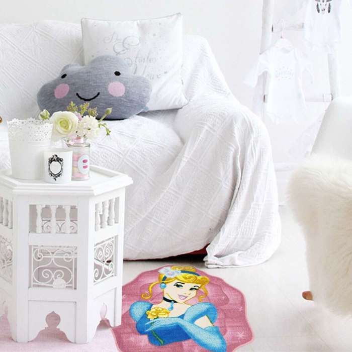Princess Cinderella Printed Rug, Disney Pink 67x67