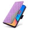 For Xiaomi Redmi 12 4G Splicing Leather Anti-drop Cover Rhombus Imprinted Wallet Stand Phone Case