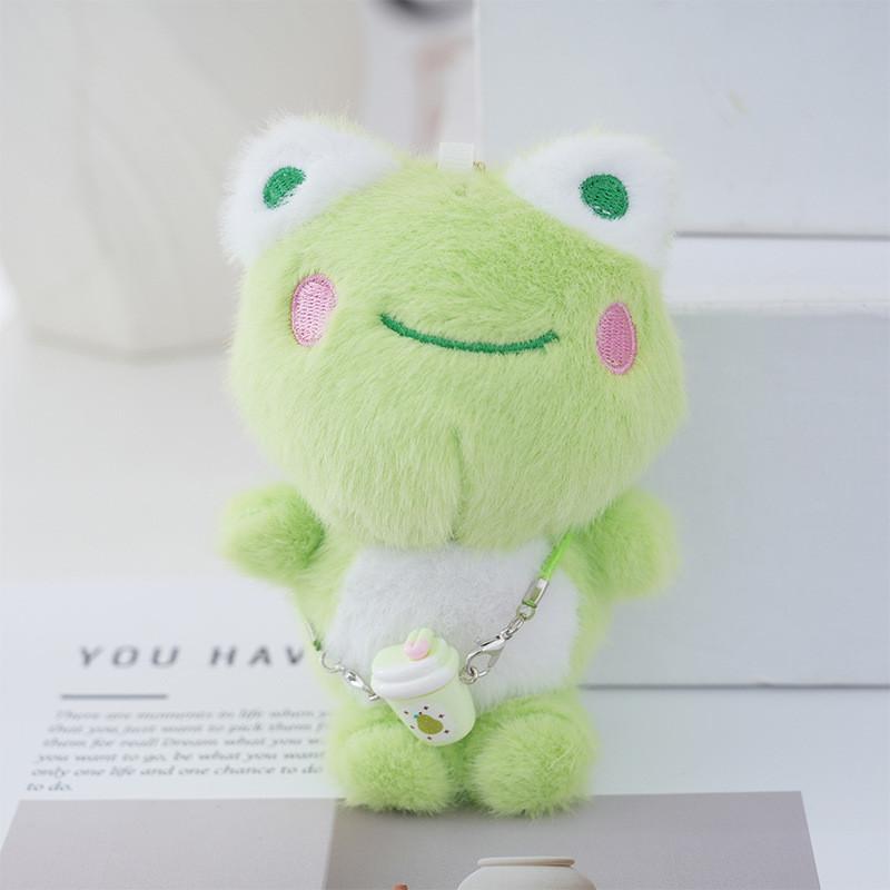 Cute Frog Plush Keychain With Pp Cotton Filling For Travel Bags And Gifts