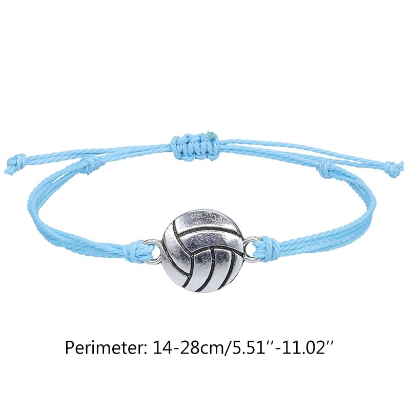 Sports Ball Bracelet Adjustable Basketball Charm Bracelet Basketball Braided Cord Bracelet with Charm for Girl Women Men