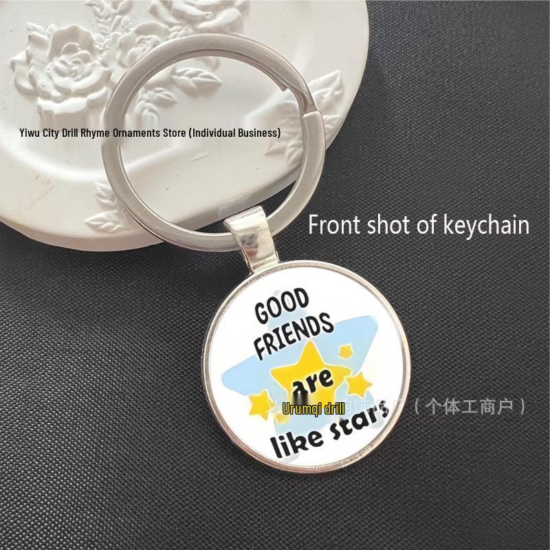 Cross-Border Hot Selling Best Friends Commemorative Gem Key Pendant Gift