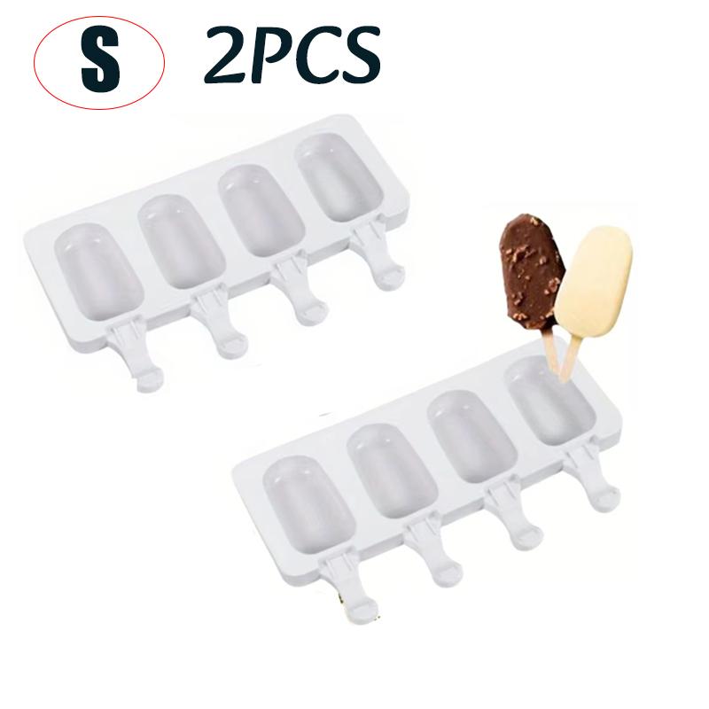 Silicone Ice Cream Popsicle Mold Combination With Ice Cream Stick DIY Chocolate Dessert Maker Ice Cube Tray Mold Homemade Tools
