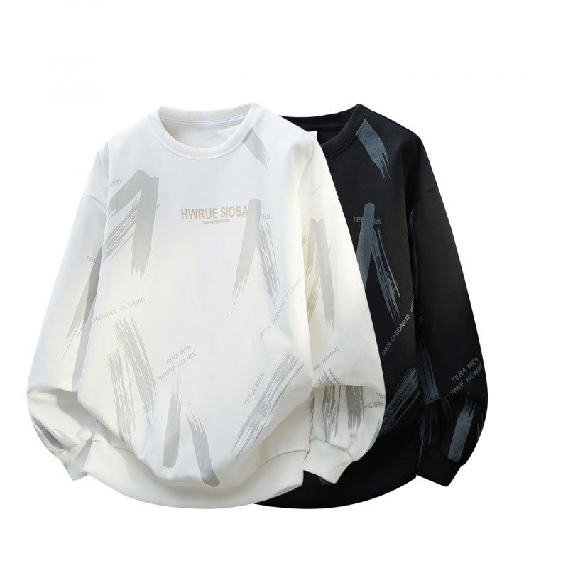 American Trendy Hong Kong-Style Youth Hoodie: Loose, Handsome, Versatile Long Sleeve Casual Round Neck for Spring and Autumn