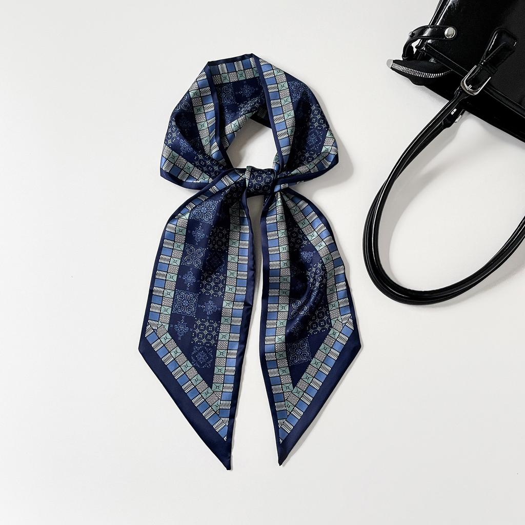 Double-layer scarf, streamer, women's cashew print silk scarf, long strip, high-end sense binding bag decoration, suit scarf, silk scarf wholesale