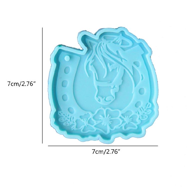 Resin Casting Keychain Mold Horseshoe Blossom Silicone Mold for Epoxy Resin