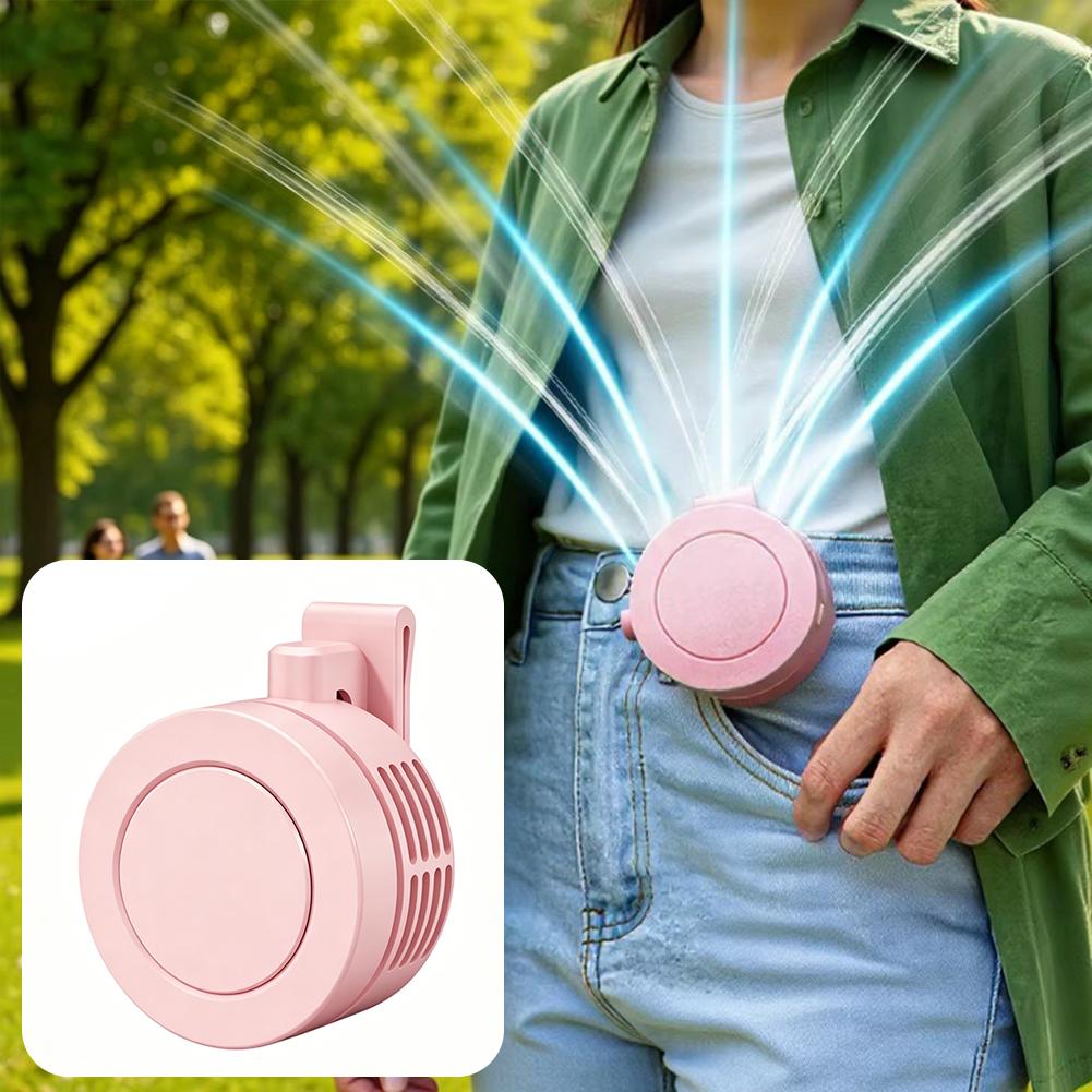 Rechargeable Mini Waist Fan | Portable Bladeless Handheld Desktop Fan with Waist Clip for Outdoor Use