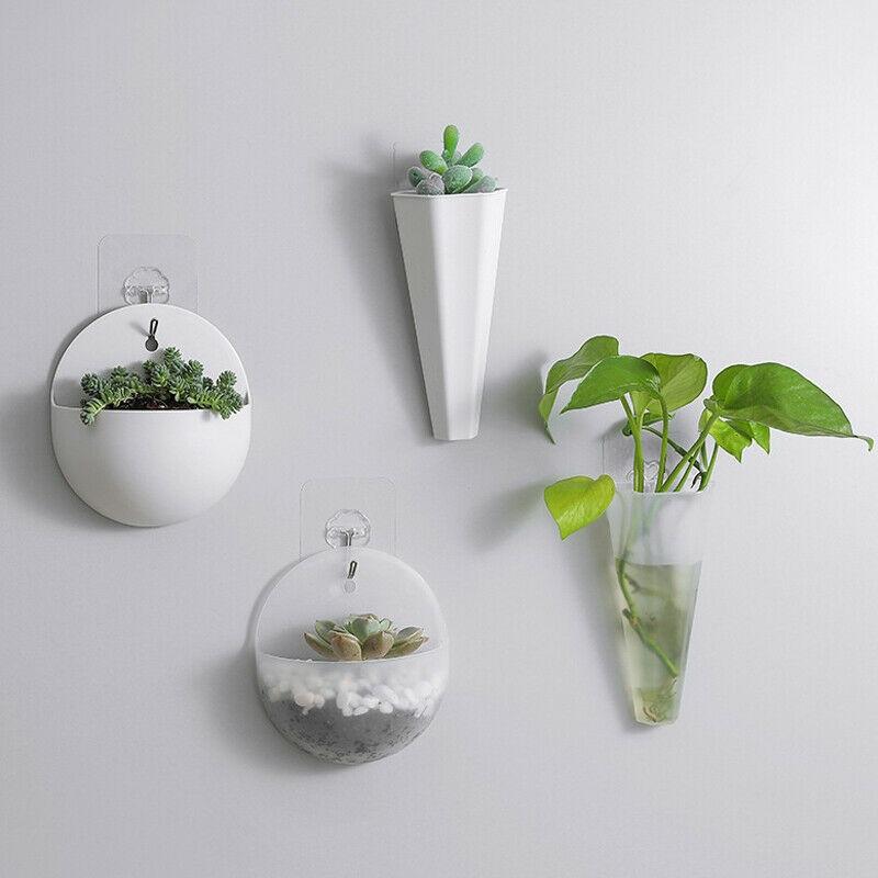 1 PCS Wall Decorative Plastic Hanging Planters Pot Wall Mounted Flower Planter Garden Indoor Wall Decor Durable for Plants