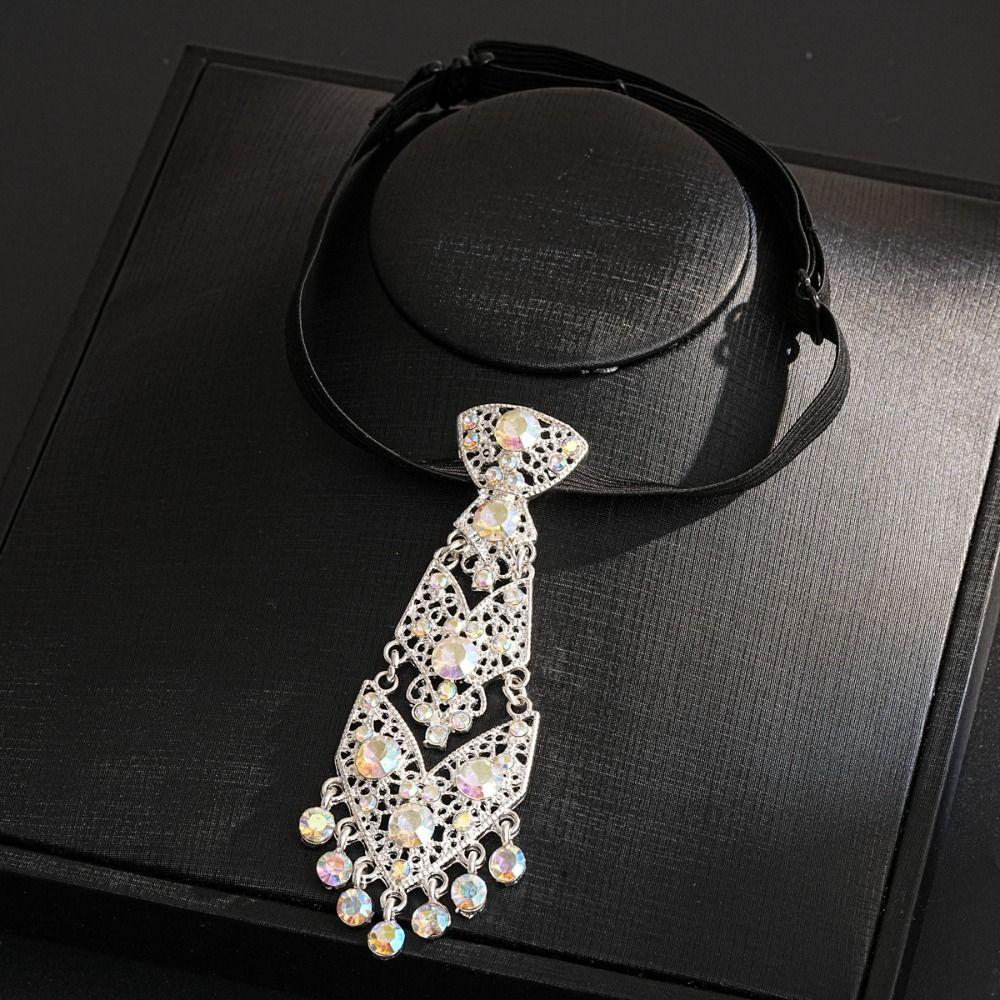 Cravatte Formali di Lusso per Affari con Nappa Cristallo Strass Accessori per Abbigliamento Formale