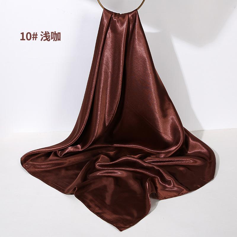 110cm Grandi Sciarpe Stola Colore Unico Avvolgenti Hijab per Donna Bandana in Raso di Seta Fazzoletti da Testa Quadrati Sciarpa da Collo per Signore