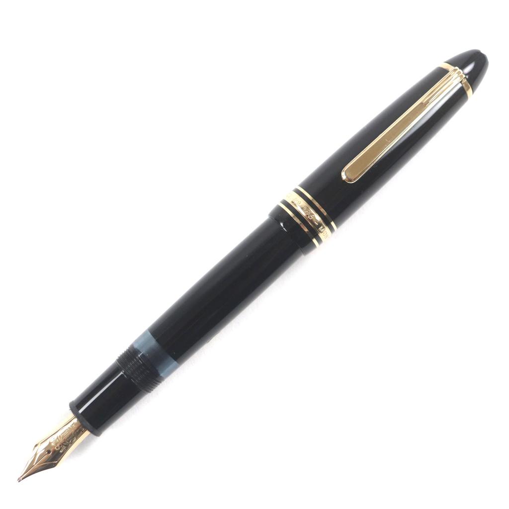 Very Good MONTBLANC Fountain Pen Meisterstck 146 White Star Black Gold 14K Mens Used