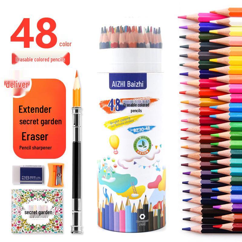 Sześciokątne Kredki Kolorowe Rozpuszczalne w Wodzie na Bazie Oleju - 12, 24, 36, 48, 72 Kolory - Zestaw do Rysowania dla Studenta