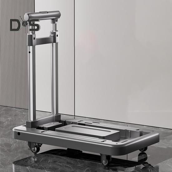 Folding Hand Truck with Wheels 110lbs Load-capacity Rustproof Corrosion Resistant Collapsible Trolly Portable Dolly Luggage Cart