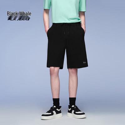 HLA Black Whale Men's Casual Straight-Leg Shorts