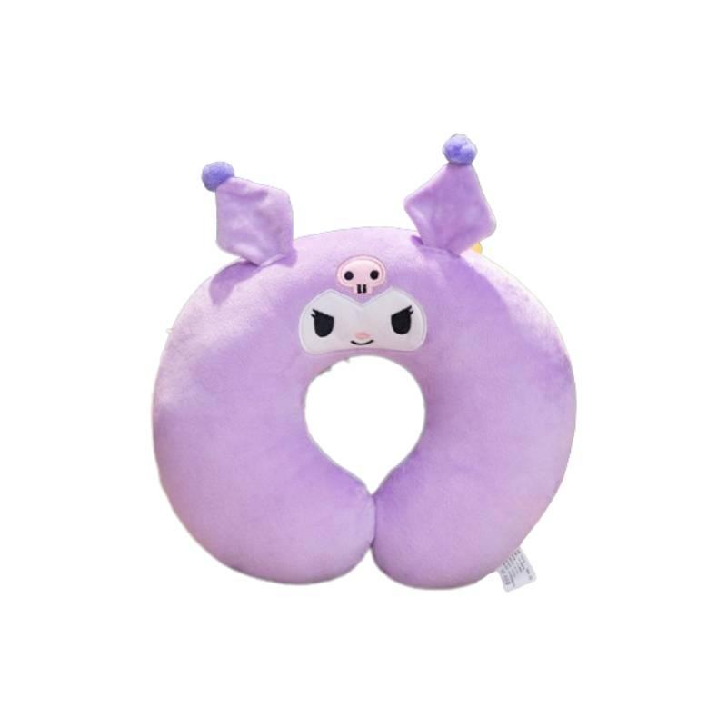 Universal Cartoon Style U-shaped Neck Pillow In White Pink Black And Purple