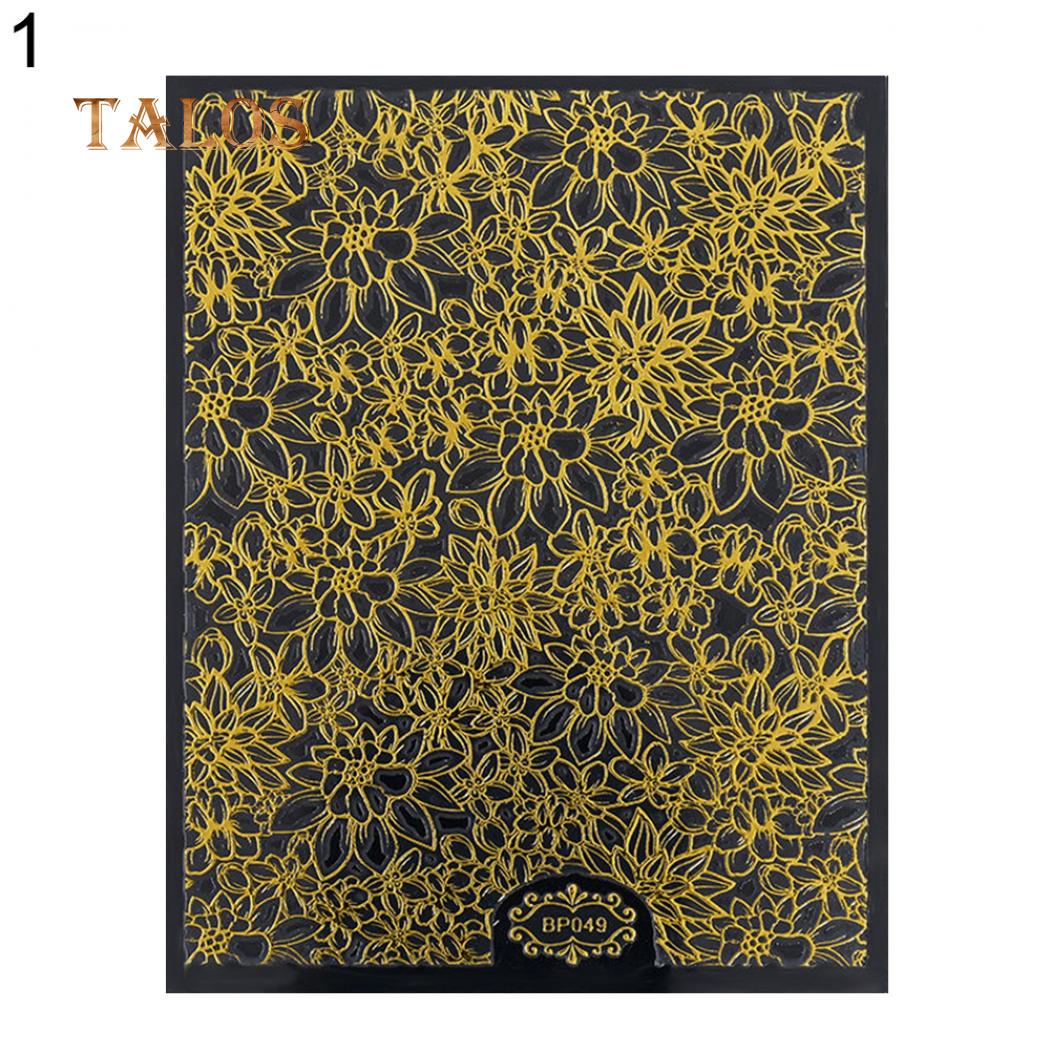 

3D-эффект DIY Тисненые наклейки для дизайна ногтейПечать цветущих цветочных наклеек Советы Декор