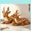 Cute Sitting Deer Plush Doll With Short Pile Fabric For Gift Giving
