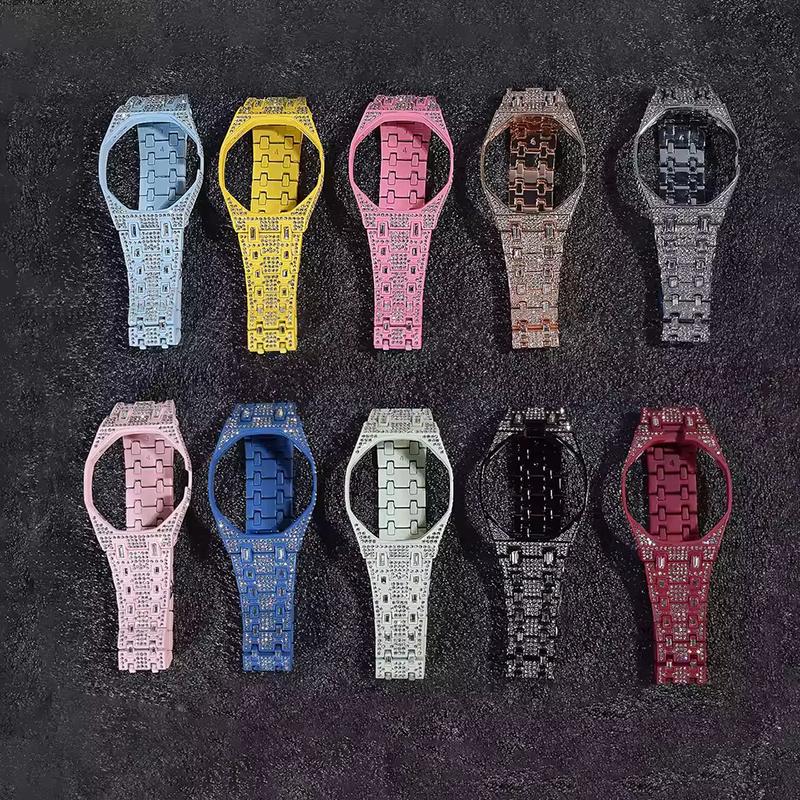 Advanced Diamond Style Zinc Alloy Metal Case Strap Modification Kit For AP X Swatch Royal Pop Changer To Wristwatch