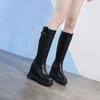 Fashion Fashion Women Boots 2025New Comfortable Sexy Ladies Knee-High Long Boot Spring Slimming Belt Buckle Side Zipper High Heels Mujer