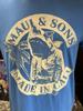 Maui and Sons ~ Camiseta Azul para Hombre de Surf ~ Talla Grande Hecho En Cali