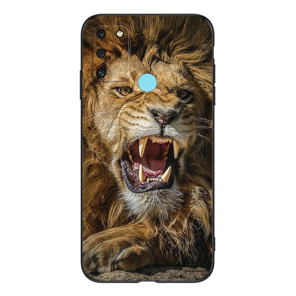 For HONOR 9A Case 6.3" Soft Silicon Phone Cover On Huawei Honor 9A 9 A MOA-LX9N Funda Black Tpu Case Lion Wolf Tiger Dragon