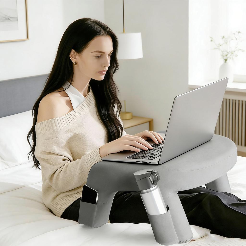 Lap Desk Pillow Ergonomic   Lap Reading Pillow with Detachable Washable Cover for Sofa Bed